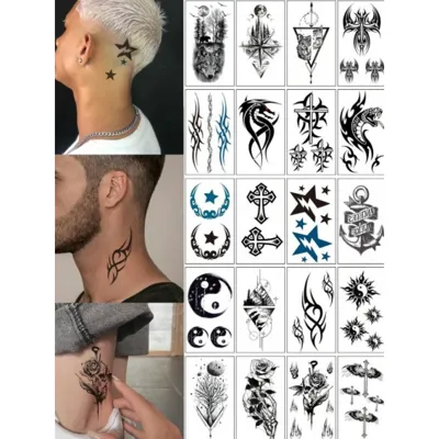 Set manjših tatujev v črni barvi - 20 v kompletu X-258